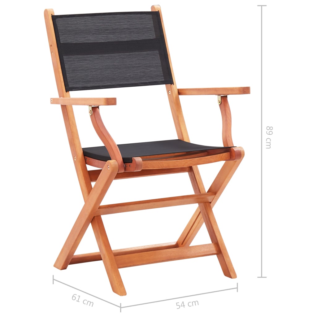 vidaXL Garden Chair | Set of 2 | Black and natural