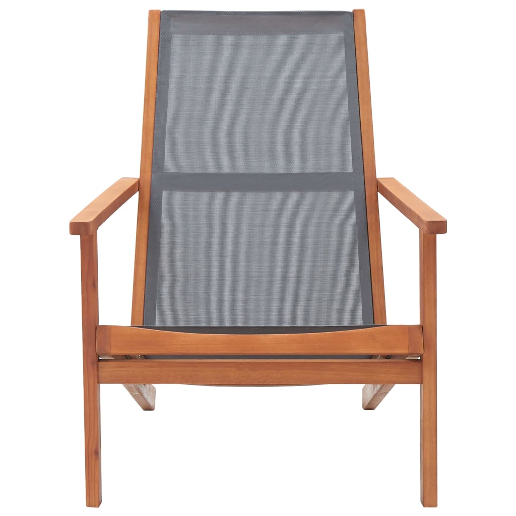 vidaXL Garden Chair | Grey | Solid eucalyptus wood | Medium | Garden Chair