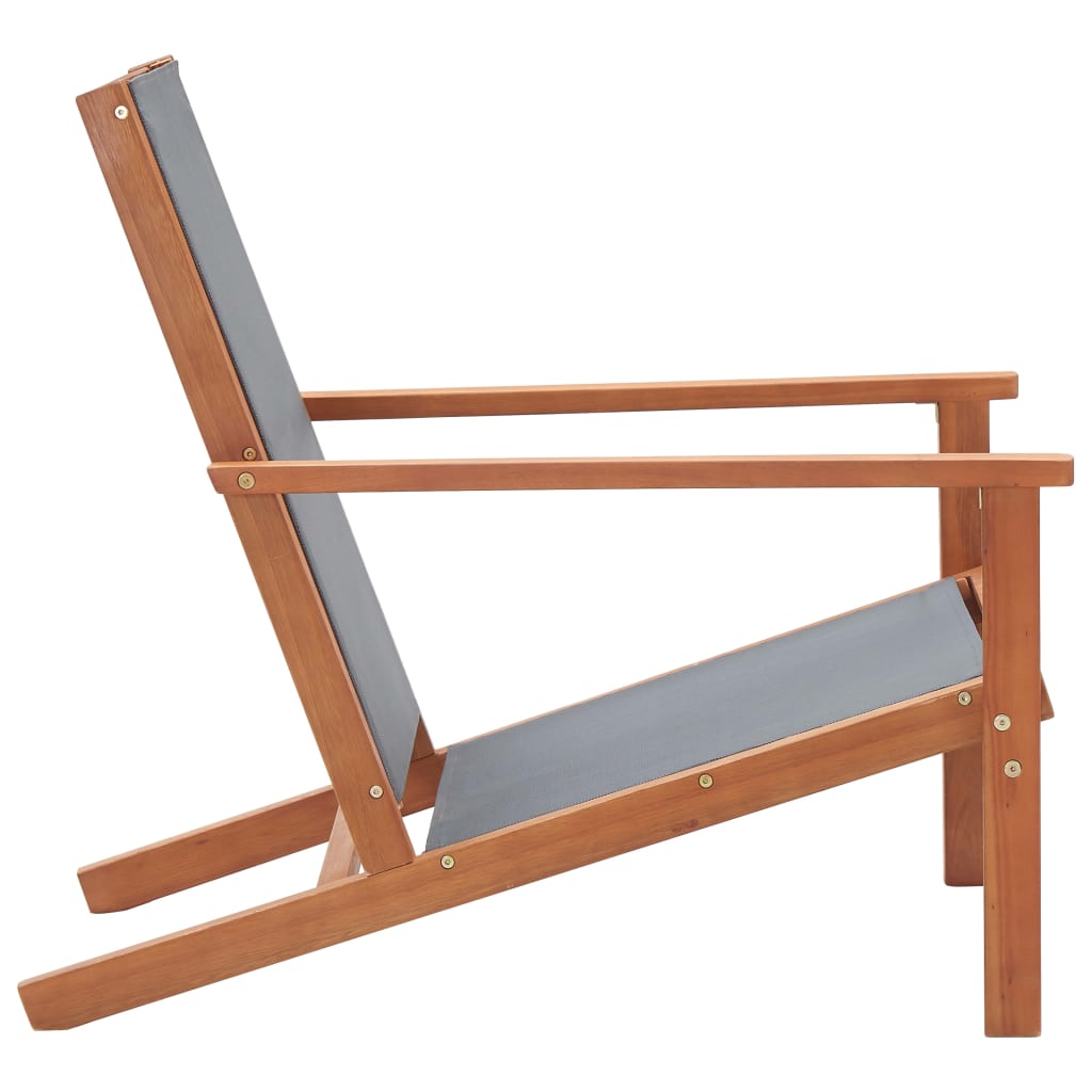 vidaXL Garden Chair | Grey | Solid eucalyptus wood | Medium | Garden Chair