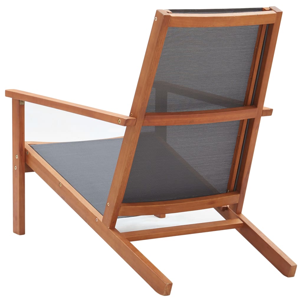 vidaXL Garden Chair | Grey | Solid eucalyptus wood | Medium | Garden Chair