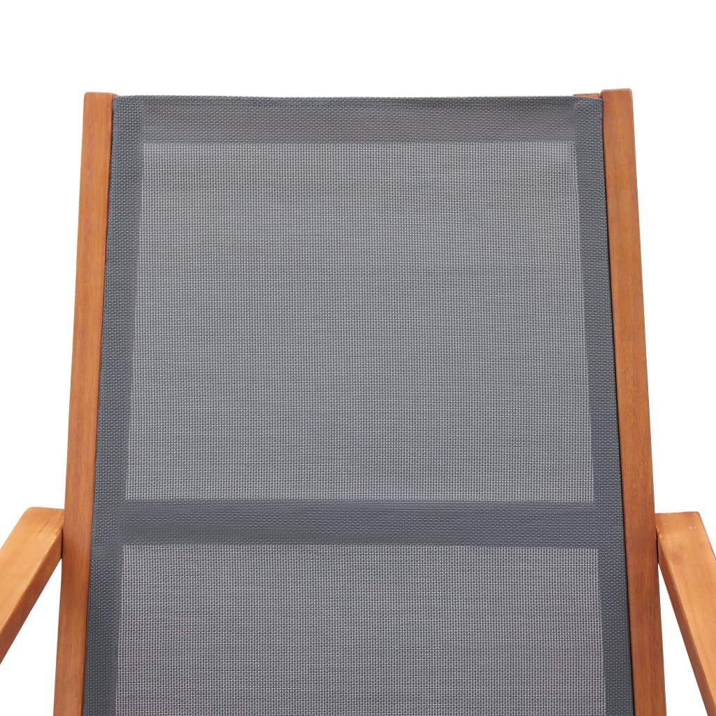 vidaXL Garden Chair | Grey | Solid eucalyptus wood | Medium | Garden Chair