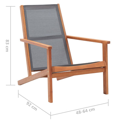 vidaXL Garden Chair | Grey | Solid eucalyptus wood | Medium | Garden Chair