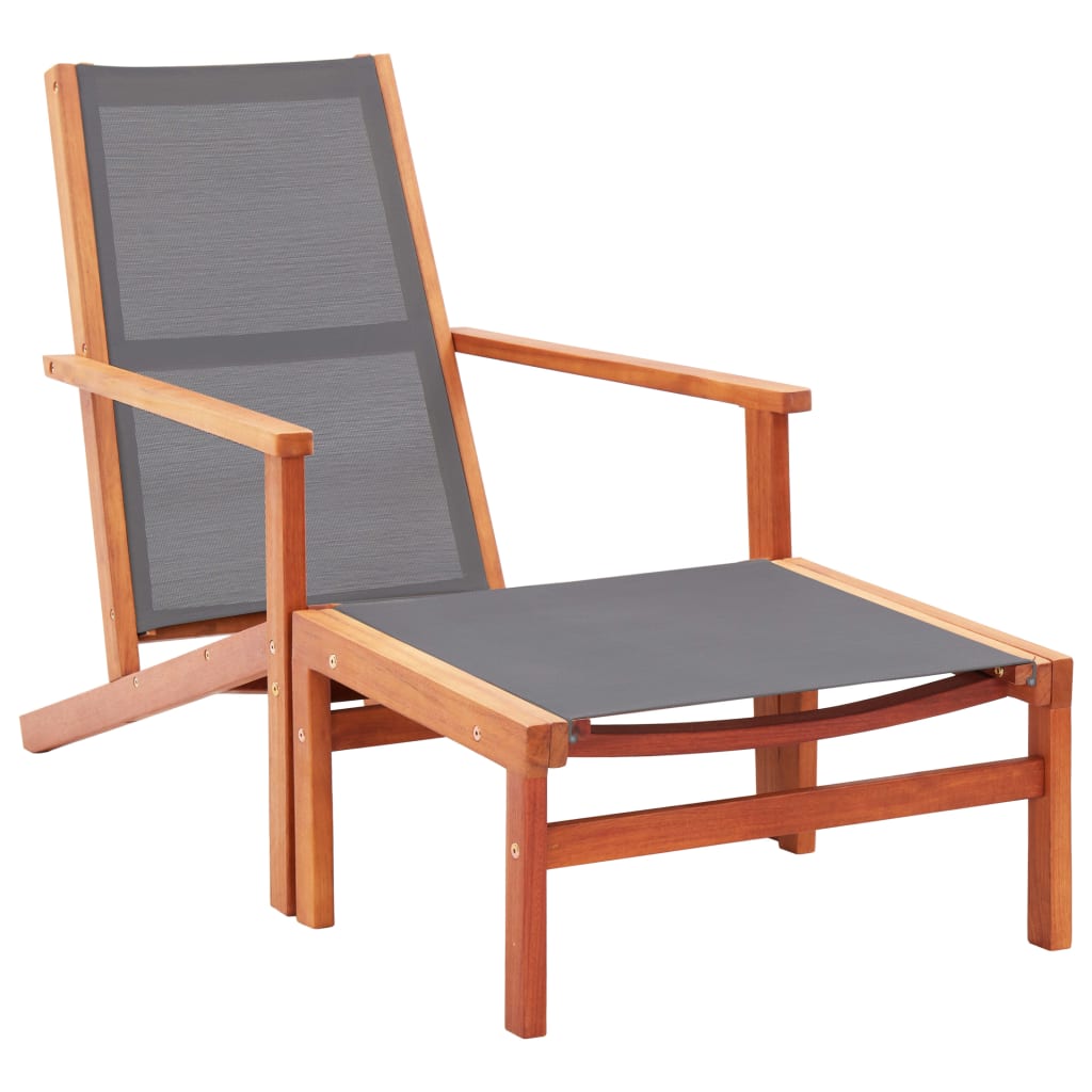vidaXL Garden Chair | Grey | Solid eucalyptus wood | Medium | Foldable