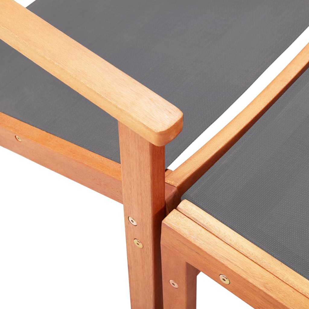 vidaXL Garden Chair | Grey | Solid eucalyptus wood | Medium | Foldable