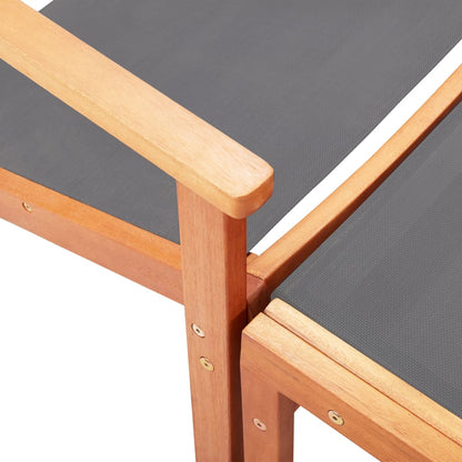 vidaXL Garden Chair | Grey | Solid eucalyptus wood | Medium | Foldable