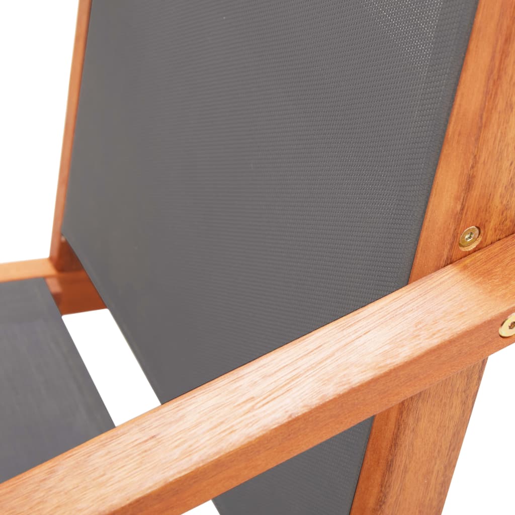 vidaXL Garden Chair | Grey | Solid eucalyptus wood | Medium | Foldable