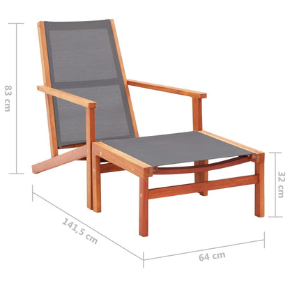 vidaXL Garden Chair | Grey | Solid eucalyptus wood | Medium | Foldable
