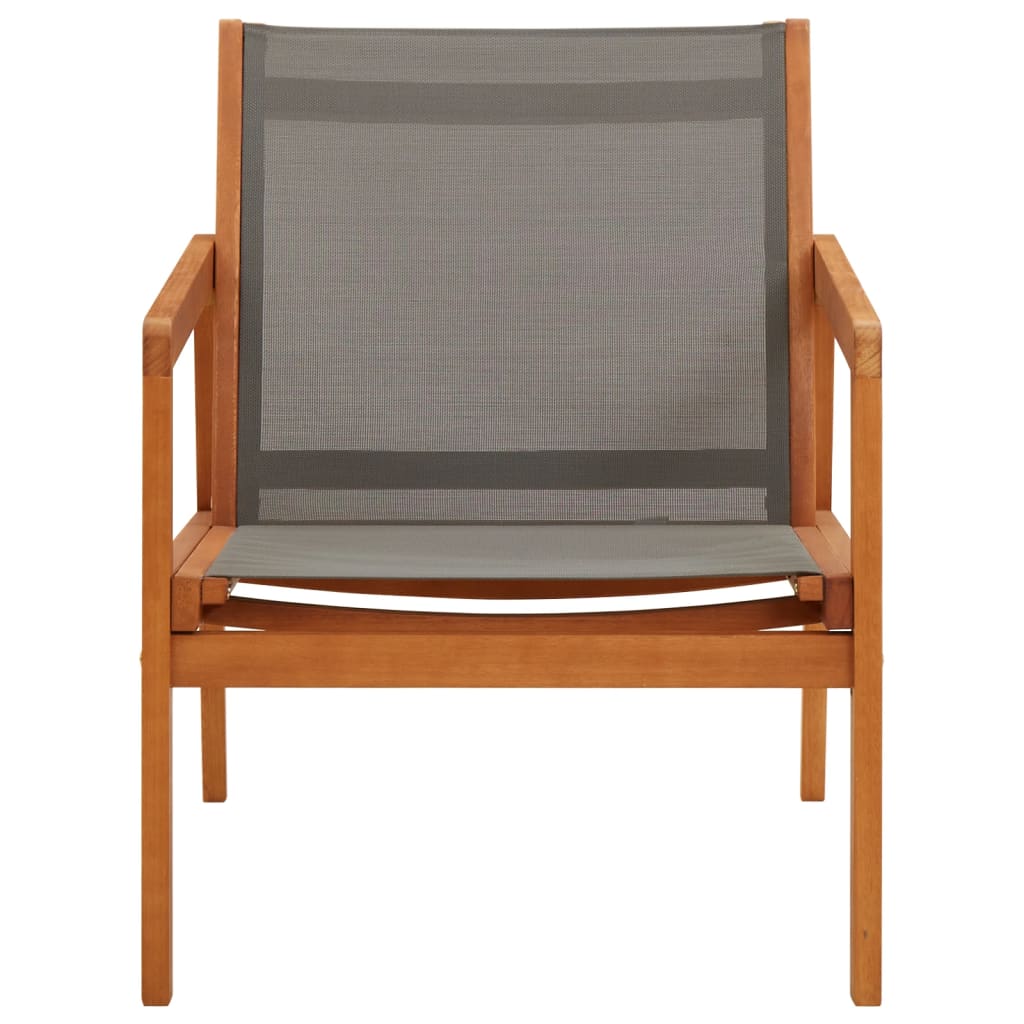 vidaXL Garden Chair | Grey, Natural | Solid eucalyptus wood, Textilene