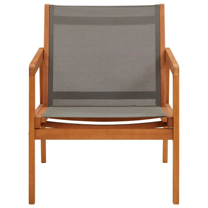 vidaXL Garden Chair | Grey, Natural | Solid eucalyptus wood, Textilene
