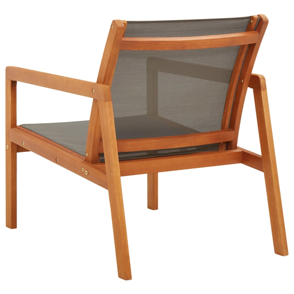vidaXL Garden Chair | Grey, Natural | Solid eucalyptus wood, Textilene