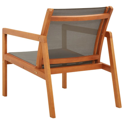 vidaXL Garden Chair | Grey, Natural | Solid eucalyptus wood, Textilene