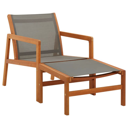 vidaXL Garden Chair | Grey | Solid eucalyptus wood and textilene | Medium