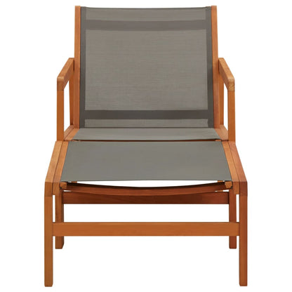 vidaXL Garden Chair | Grey | Solid eucalyptus wood and textilene | Medium