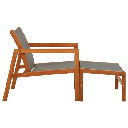 vidaXL Garden Chair | Grey | Solid eucalyptus wood and textilene | Medium