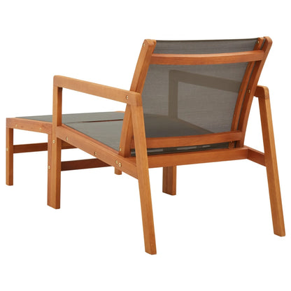 vidaXL Garden Chair | Grey | Solid eucalyptus wood and textilene | Medium