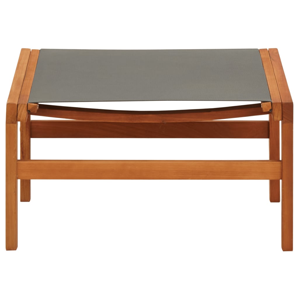 vidaXL Garden Chair | Grey | Solid eucalyptus wood and textilene | Medium