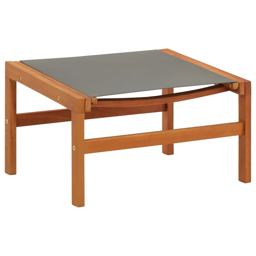 vidaXL Garden Chair | Grey | Solid eucalyptus wood and textilene | Medium