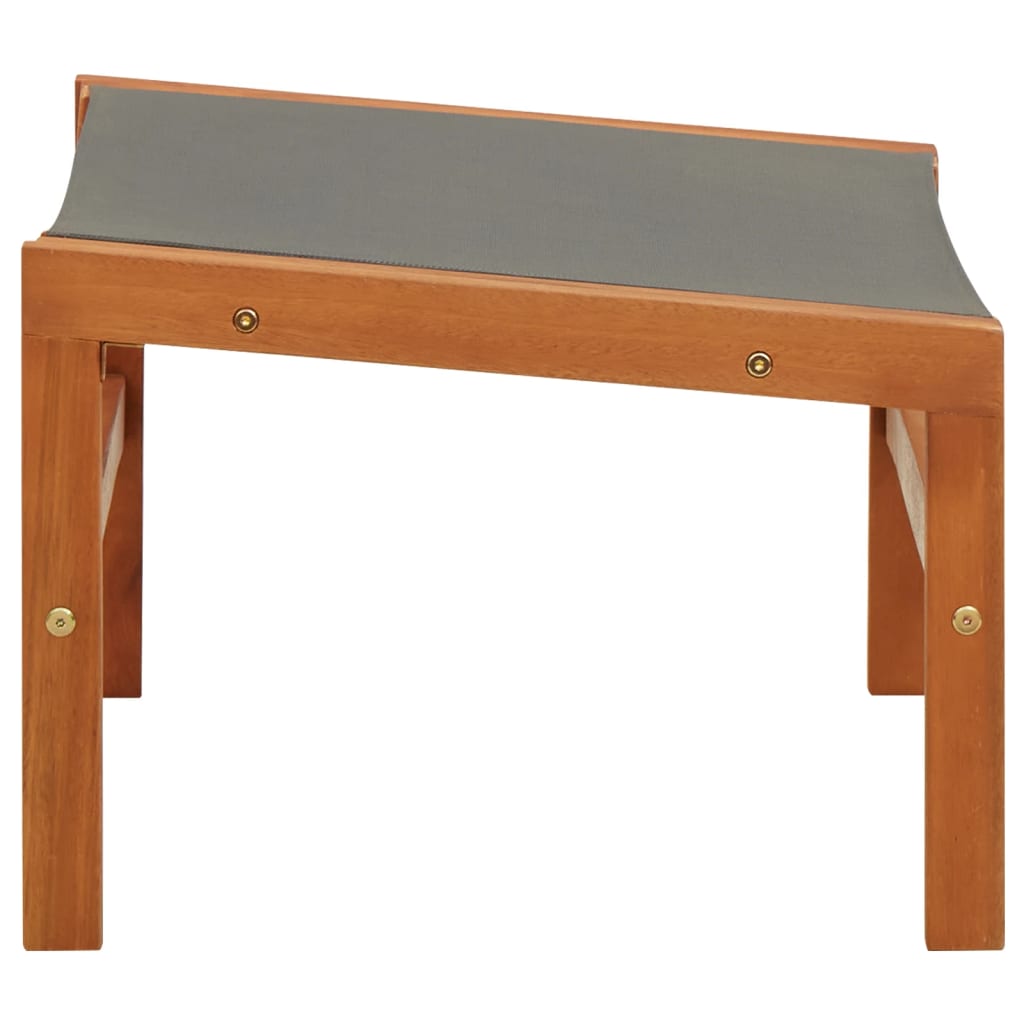 vidaXL Garden Chair | Grey | Solid eucalyptus wood and textilene | Medium