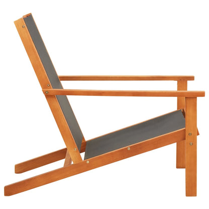 vidaXL Garden Chair | Black and Natural Wood | Solid eucalyptus wood, Textilene
