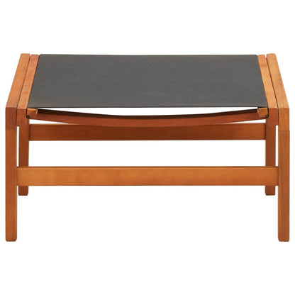 vidaXL Garden Chair with Footrest Solid Eucalyptus Wood and Textilene