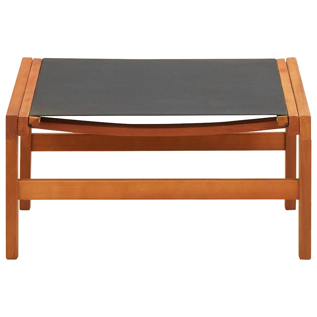 48700 vidaXL Garden Chair with Footrest Solid Eucalyptus Wood and Textilene