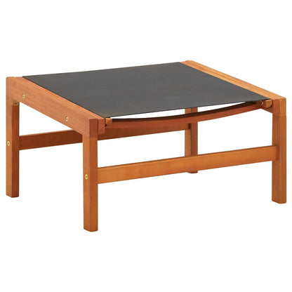 48700 vidaXL Garden Chair with Footrest Solid Eucalyptus Wood and Textilene