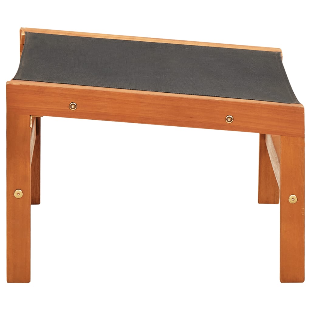 vidaXL Garden Chair with Footrest Solid Eucalyptus Wood and Textilene