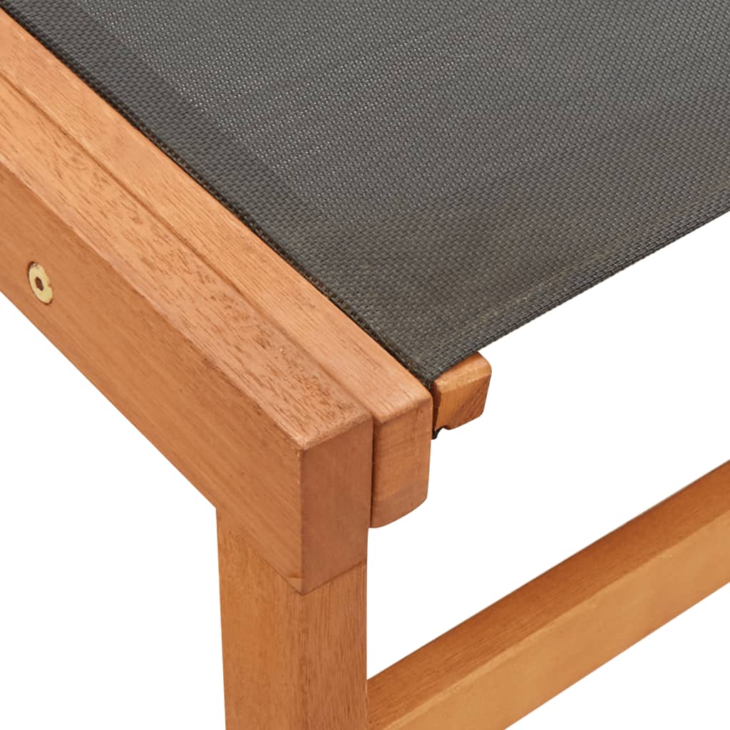 vidaXL Garden Chair with Footrest Solid Eucalyptus Wood and Textilene