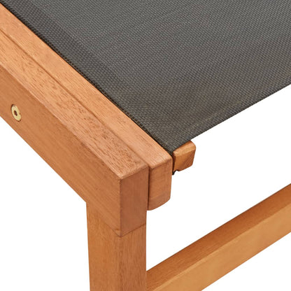 vidaXL Garden Chair with Footrest Solid Eucalyptus Wood and Textilene