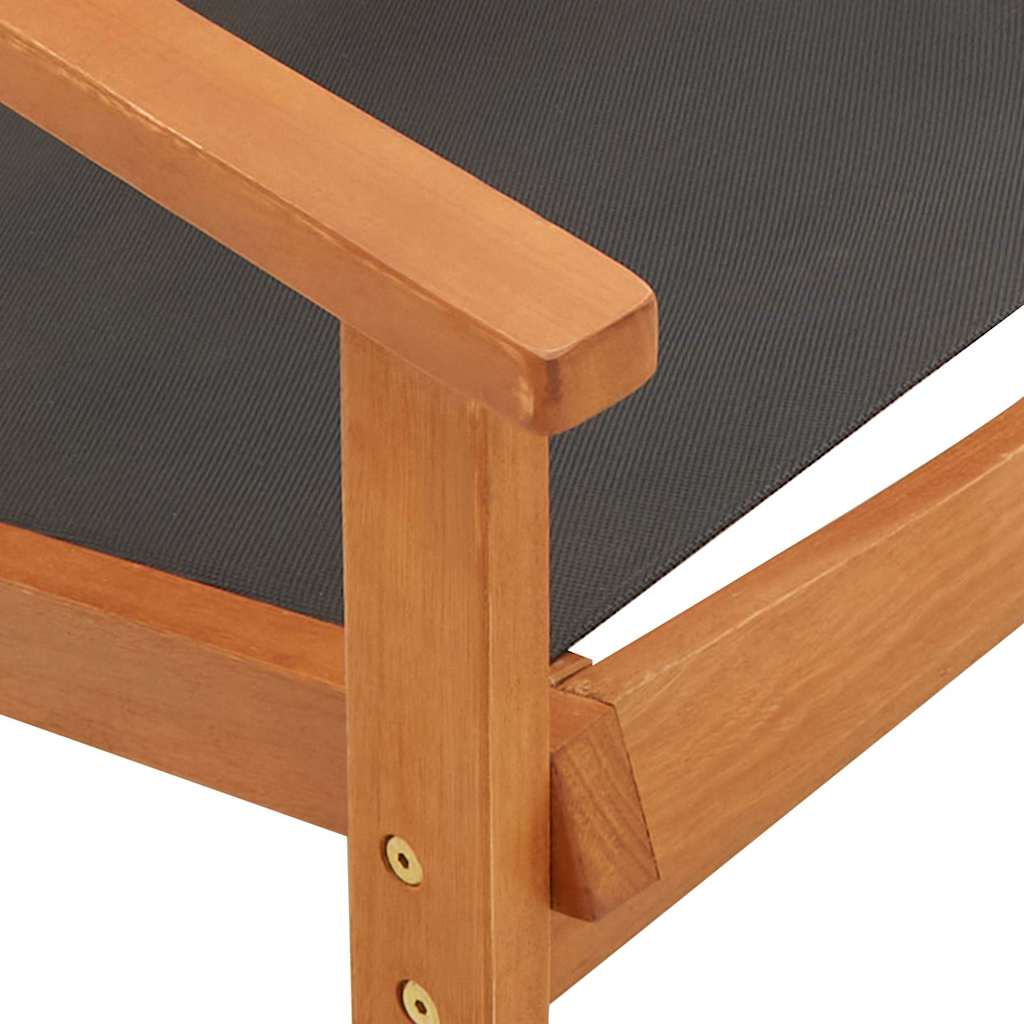 48700 vidaXL Garden Chair with Footrest Solid Eucalyptus Wood and Textilene