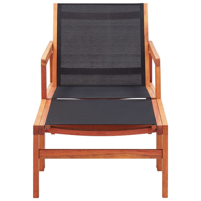 vidaXL Garden Chair | Natural wood colour, Black | Solid eucalyptus wood