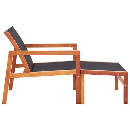 vidaXL Garden Chair | Natural wood colour, Black | Solid eucalyptus wood