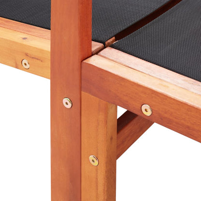 vidaXL Garden Chair | Natural wood colour, Black | Solid eucalyptus wood