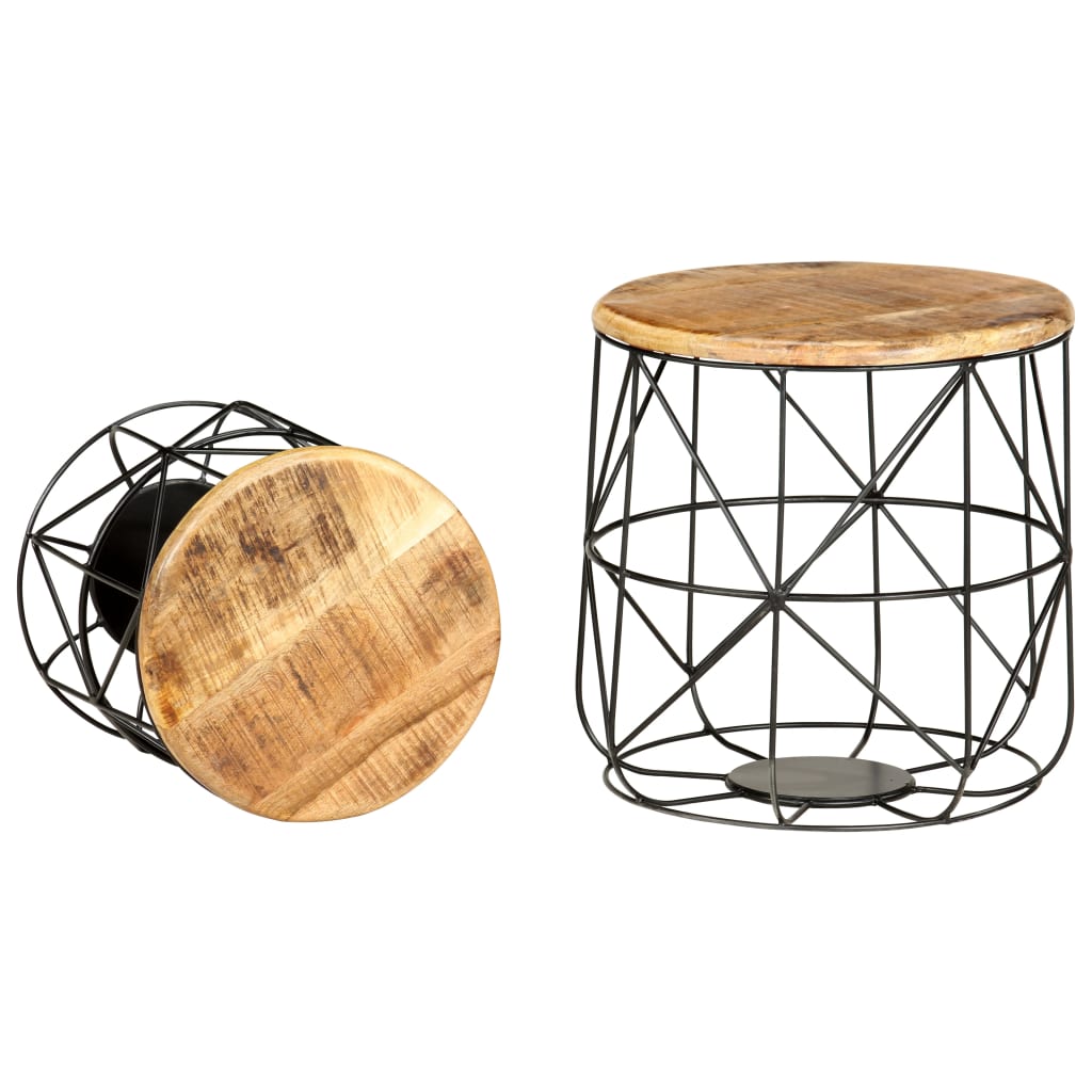 vidaXL Coffee Tables 2 pcs Solid Mango Wood