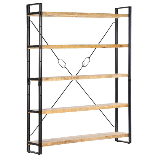 286580 vidaXL 5-Tier Bookcase 140x30x180 cm Solid Mango Wood