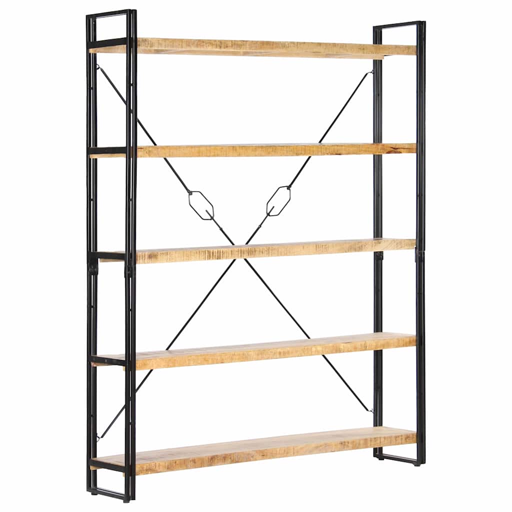 vidaXL 5-Tier Bookcase 140x30x180 cm Solid Mango Wood