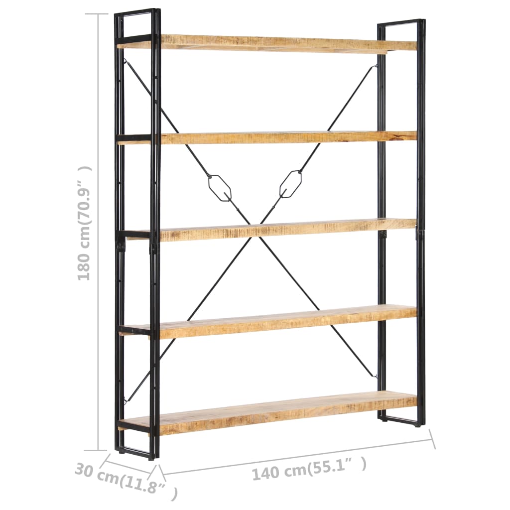 vidaXL Bookcase | Mango Wood Brown, Black