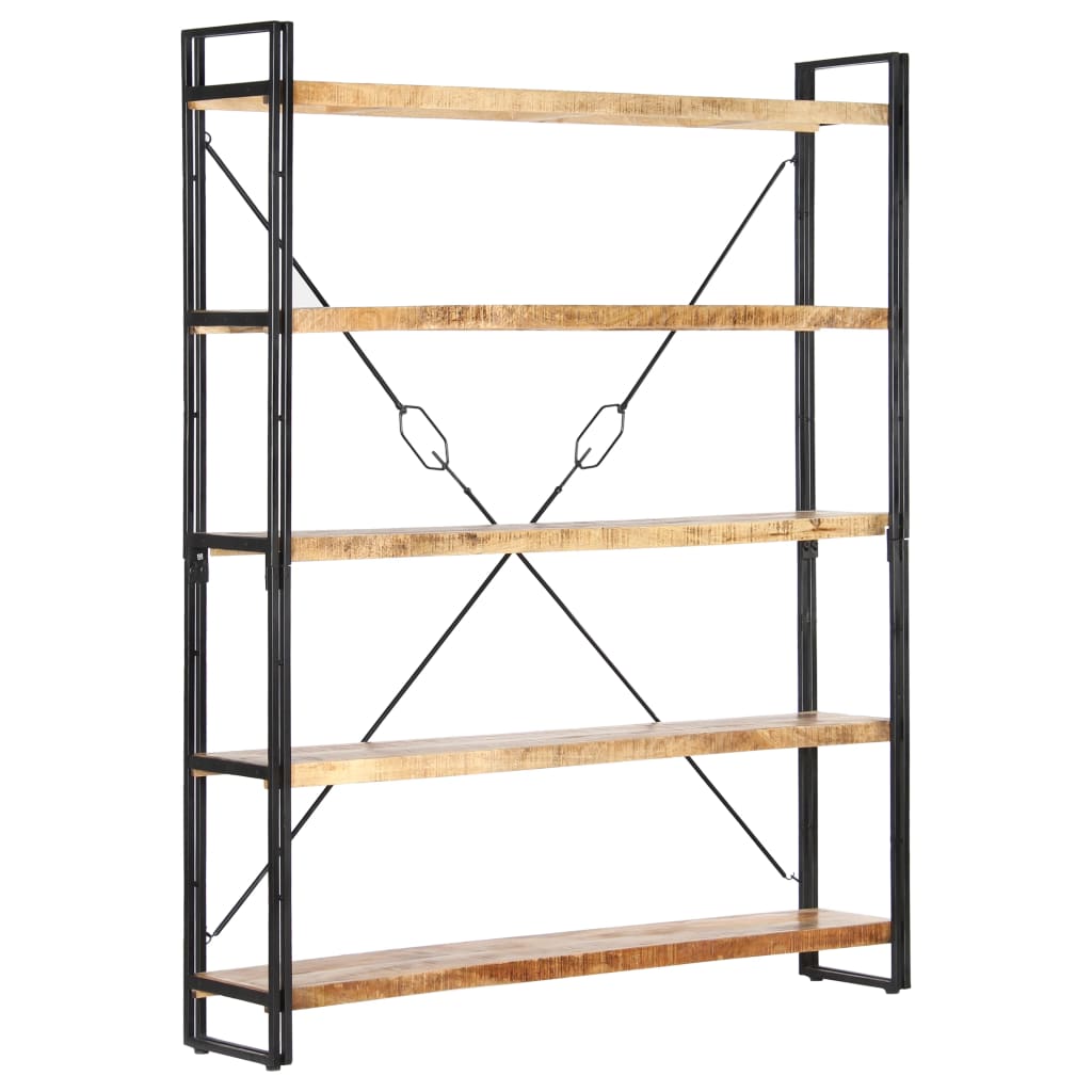 vidaXL Bookcase | Mango Wood Brown, Black
