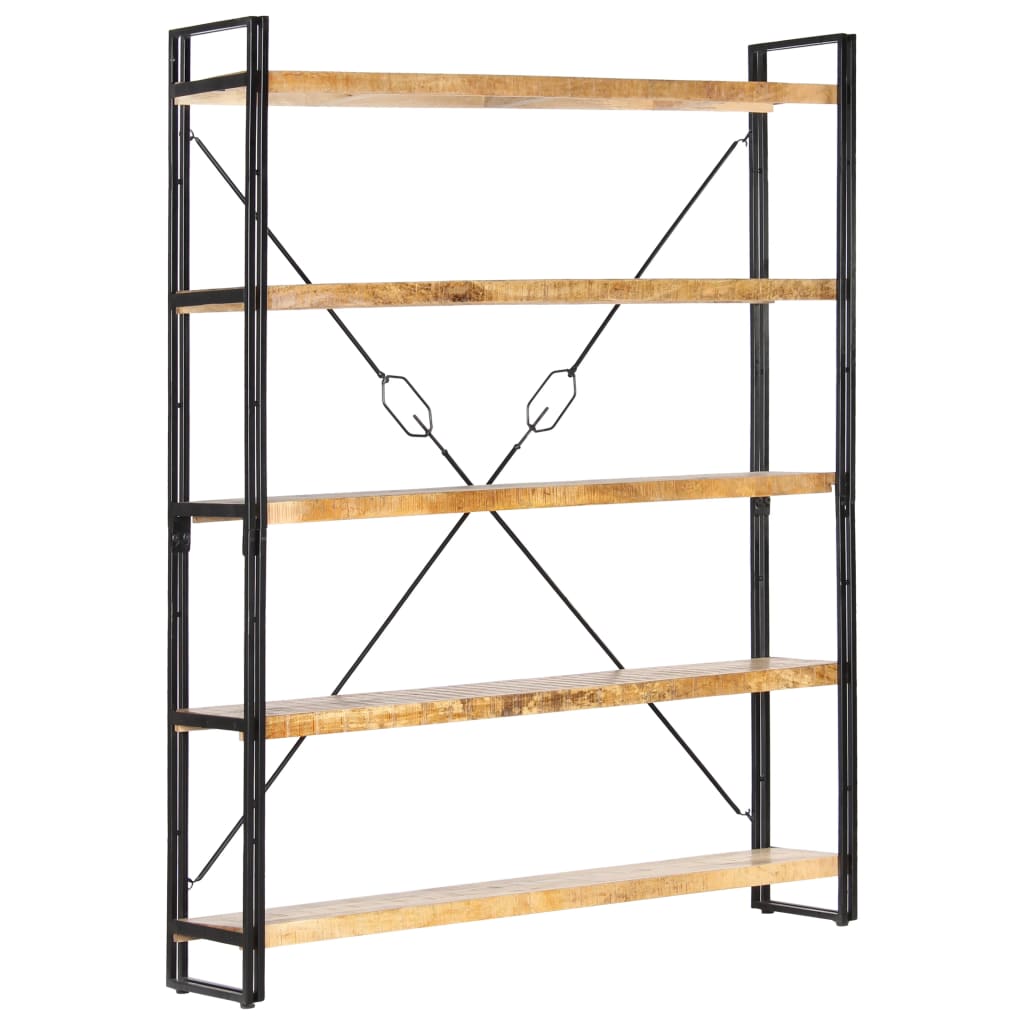 vidaXL Bookcase | Mango Wood Brown, Black