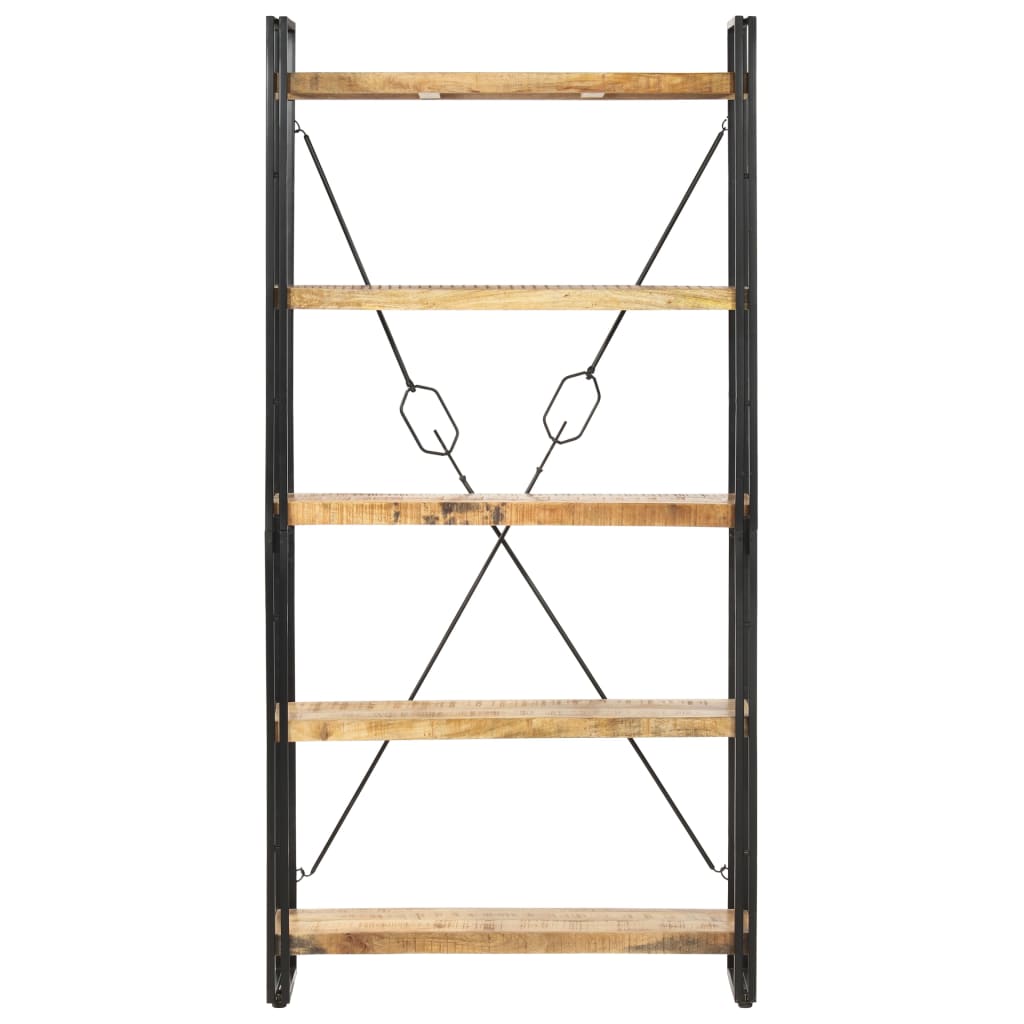 vidaXL 5-Tier Bookcase 90x30x180 cm Solid Mango Wood