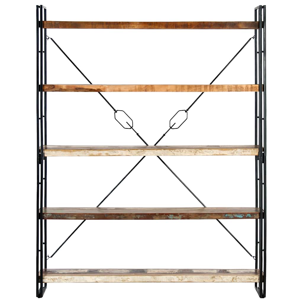 vidaXL 5-Tier Bookcase 140x30x180 cm Solid Reclaimed Wood
