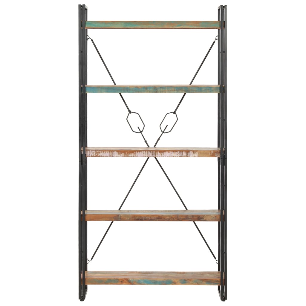 vidaXL 5-Tier Bookcase 90x30x180 cm Solid Reclaimed Wood