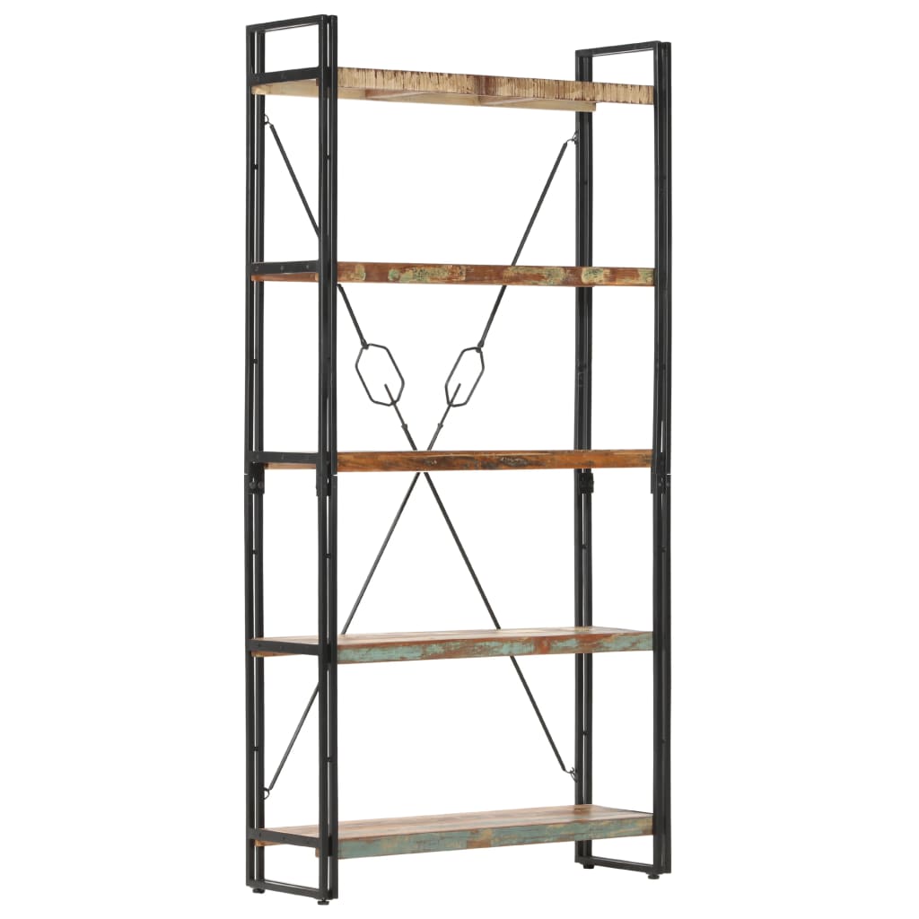 vidaXL 5-Tier Bookcase 90x30x180 cm Solid Reclaimed Wood