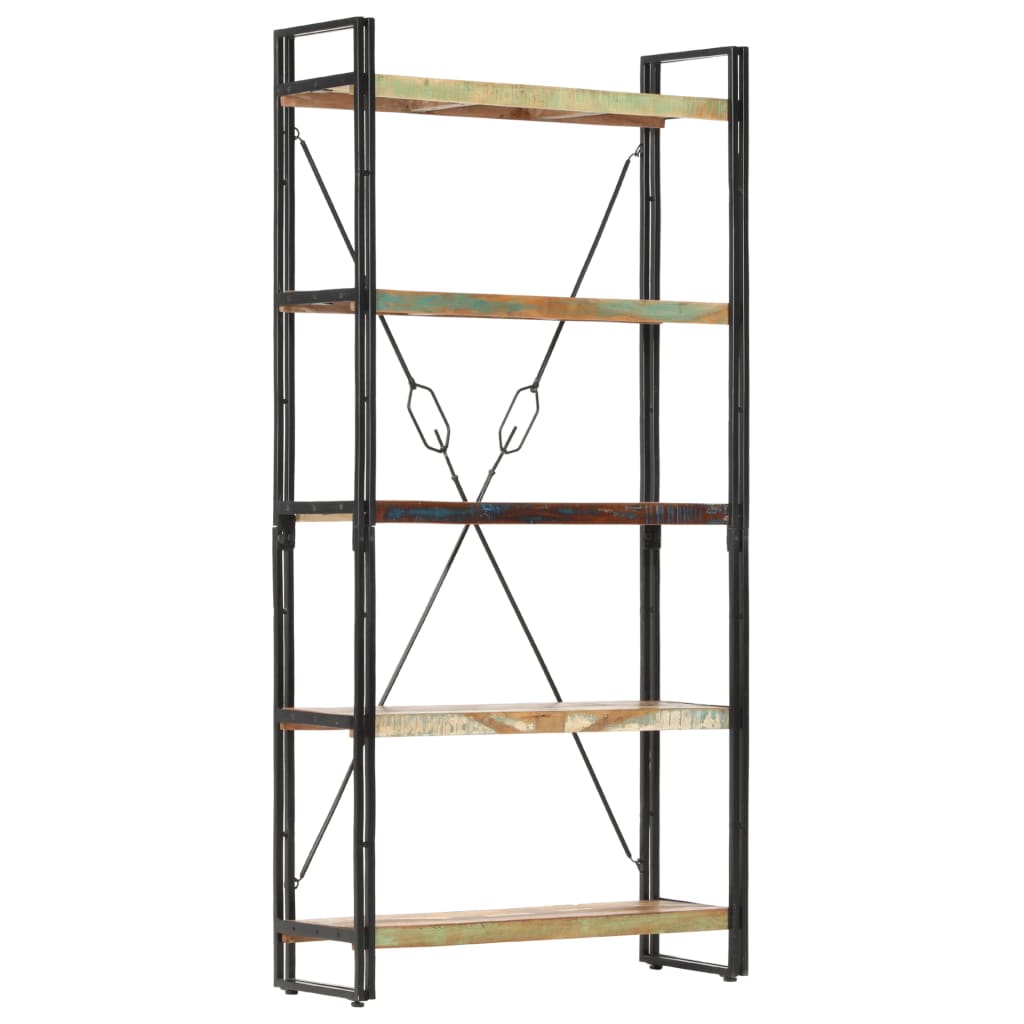 vidaXL 5-Tier Bookcase 90x30x180 cm Solid Reclaimed Wood