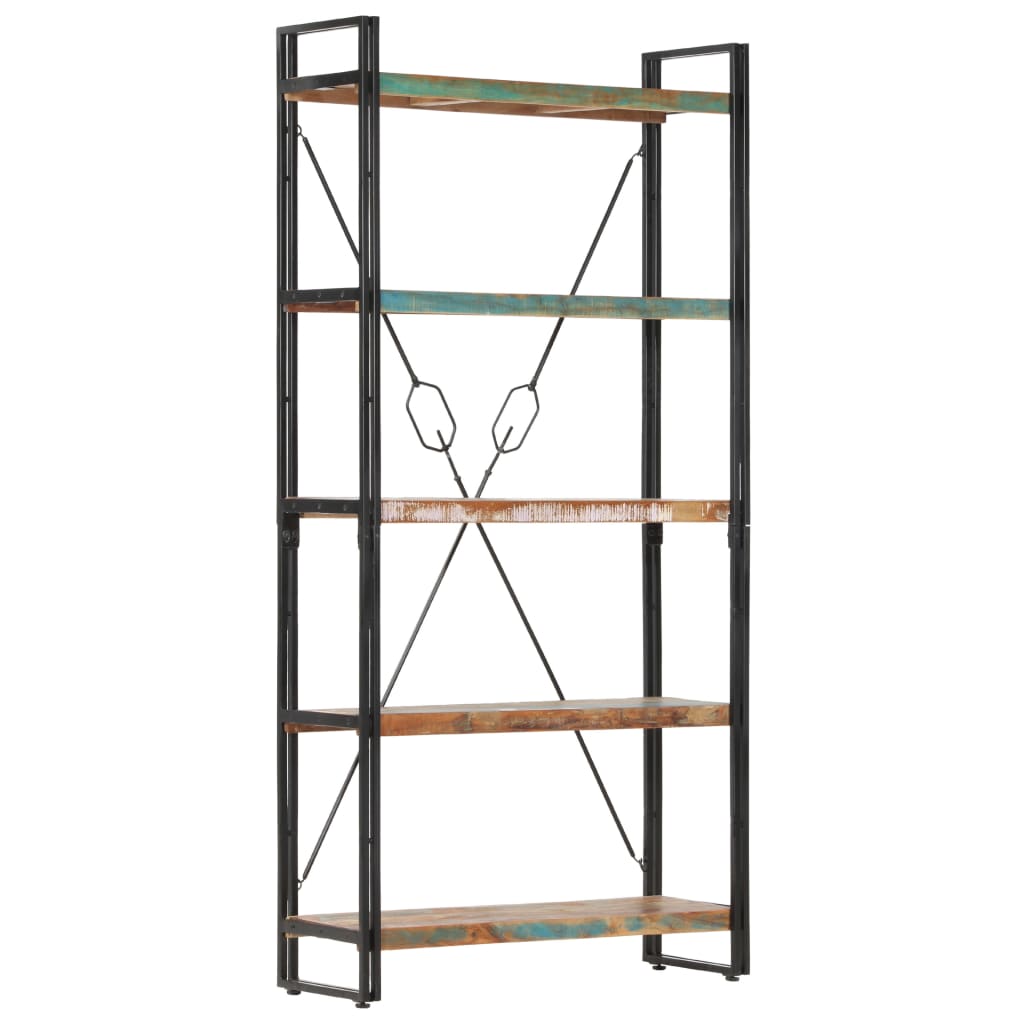 vidaXL 5-Tier Bookcase 90x30x180 cm Solid Reclaimed Wood