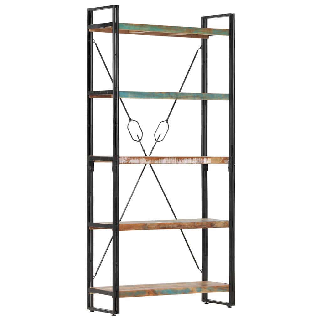 vidaXL 5-Tier Bookcase 90x30x180 cm Solid Reclaimed Wood