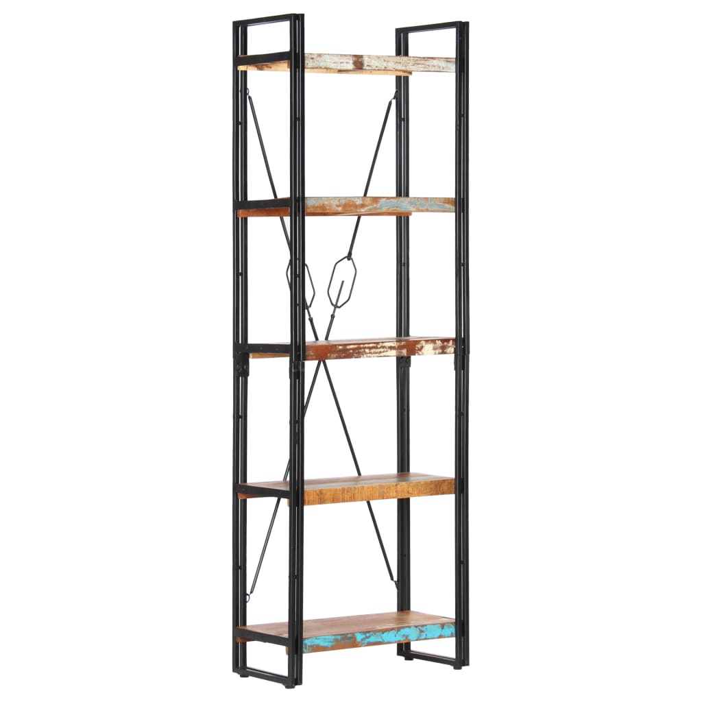 vidaXL 5-Tier Bookcase 60x30x180 cm Solid Reclaimed Wood