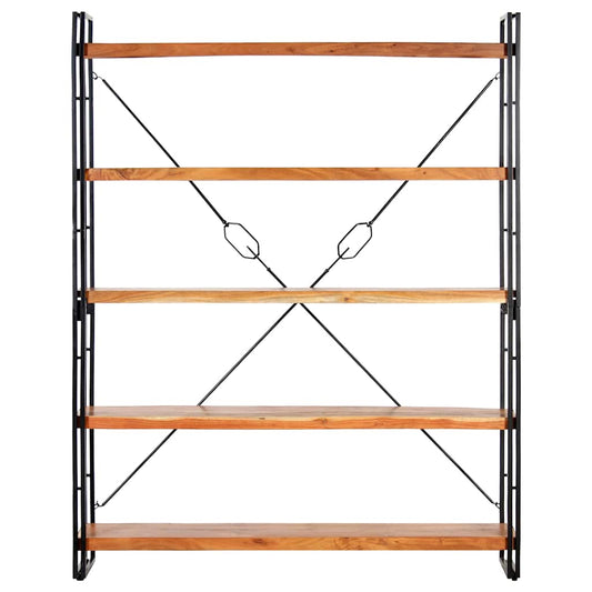 vidaXL 5-Tier Bookcase 140x30x180 cm Solid Acacia Wood