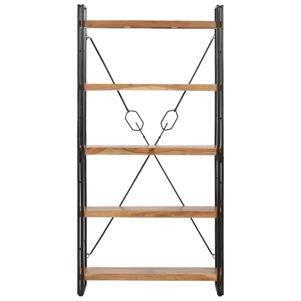 vidaXL 5-Tier Bookcase 90x30x180 cm Solid Acacia Wood