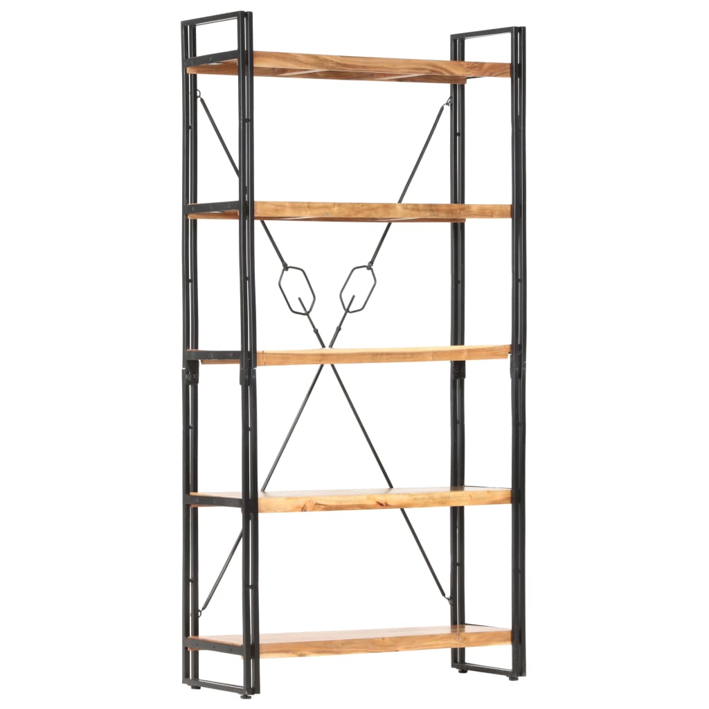 vidaXL 5-Tier Bookcase 90x30x180 cm Solid Acacia Wood